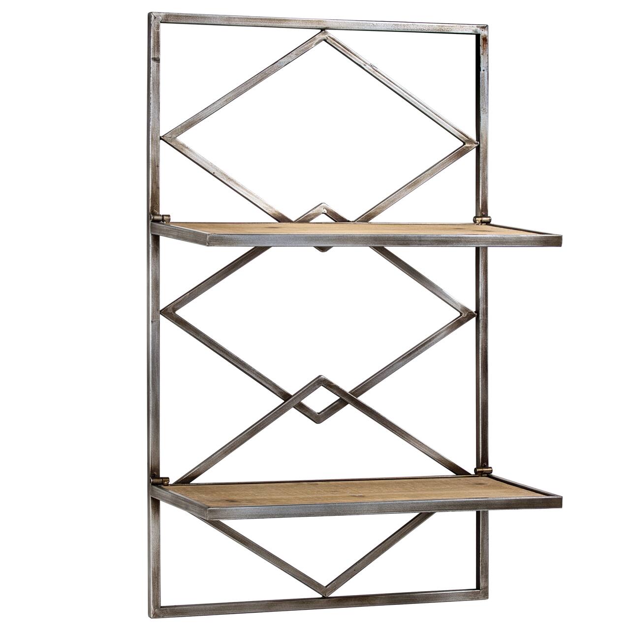 16 Wood Metal Hanging Shelf Rack Michaels 16-wood-metal-hanging-shelf-rack-michaels